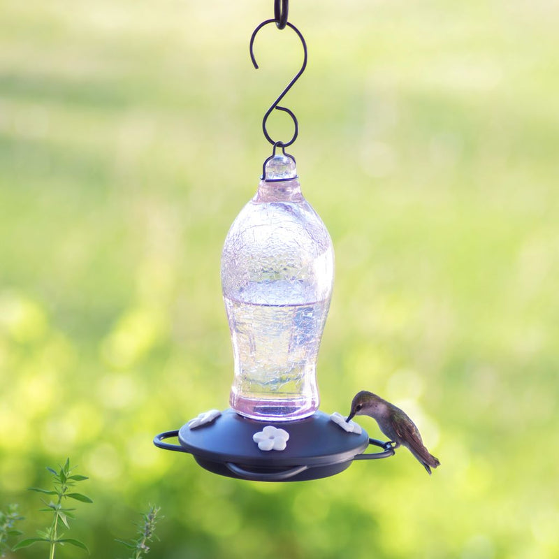 Load image into Gallery viewer, Artisan Gravity Hummingbird Feeder - Blush Crackle