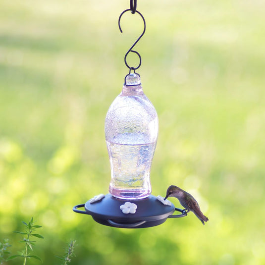 Artisan Gravity Hummingbird Feeder - Blush Crackle