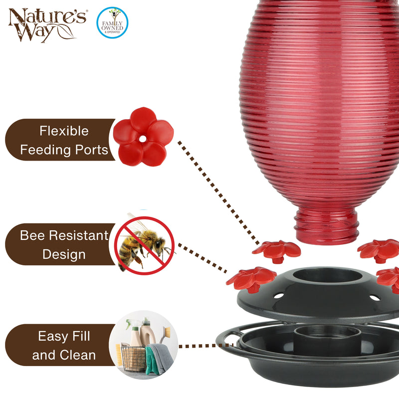 Load image into Gallery viewer, Ruby Dreams Antique Hummingbird Gravity Feeder
