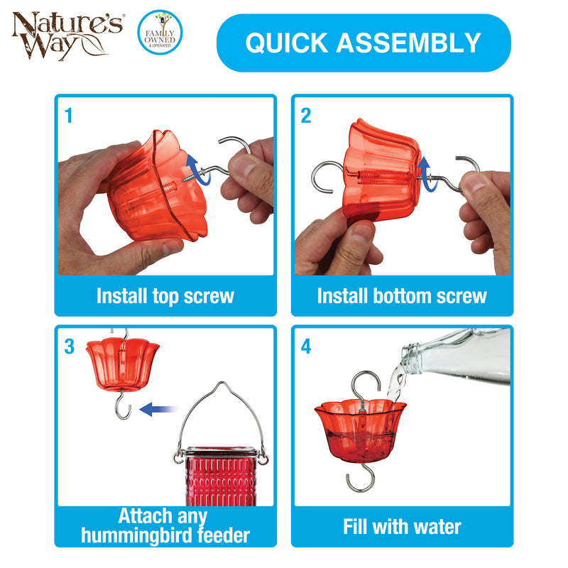 Load image into Gallery viewer, 4-Pack Red Hummingbird Feeder Ant Moat
