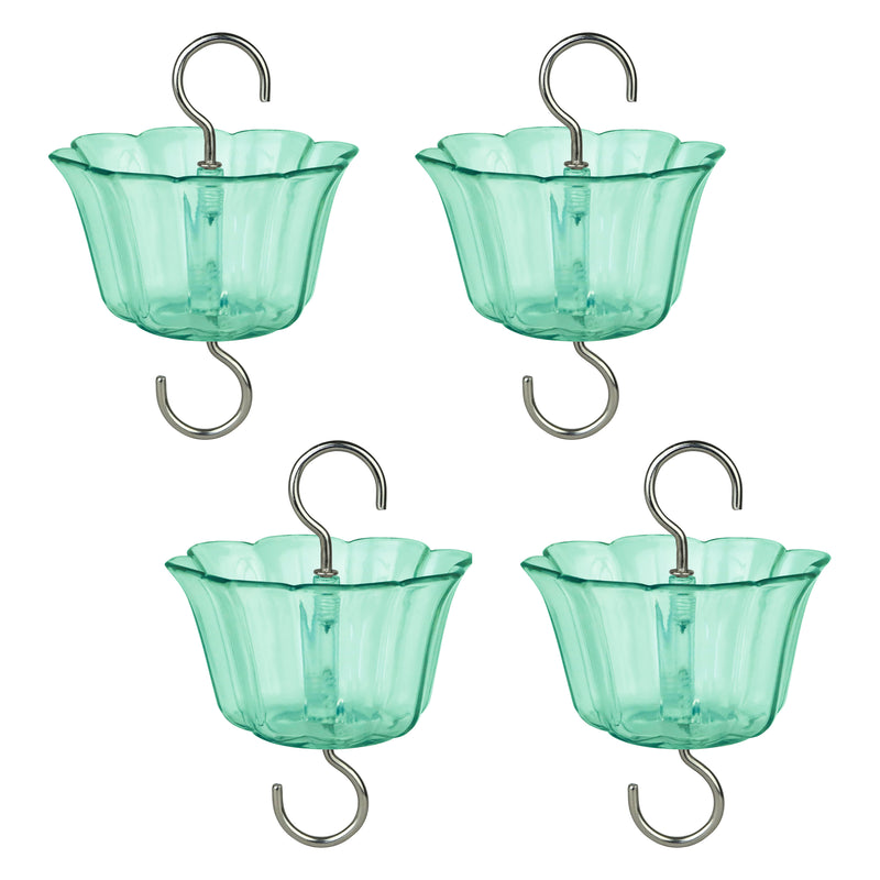 Load image into Gallery viewer, 4-Pack Teal Hummingbird Feeder Ant Moat