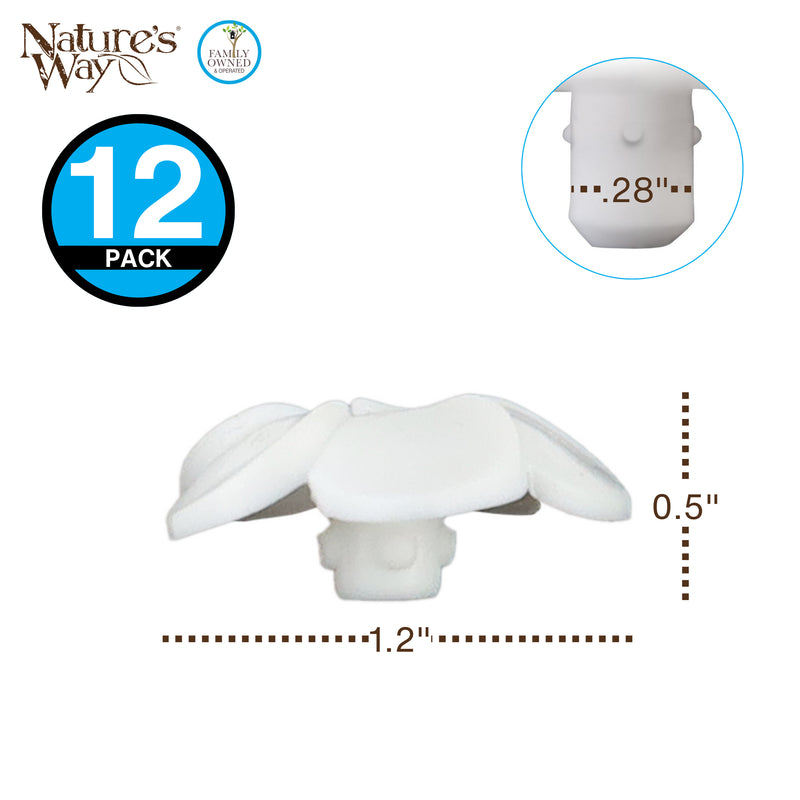 Load image into Gallery viewer, White Anemone Hummingbird Feeder Replacement Flowers w/ Cleaning Brush - Anemone, 12 ct