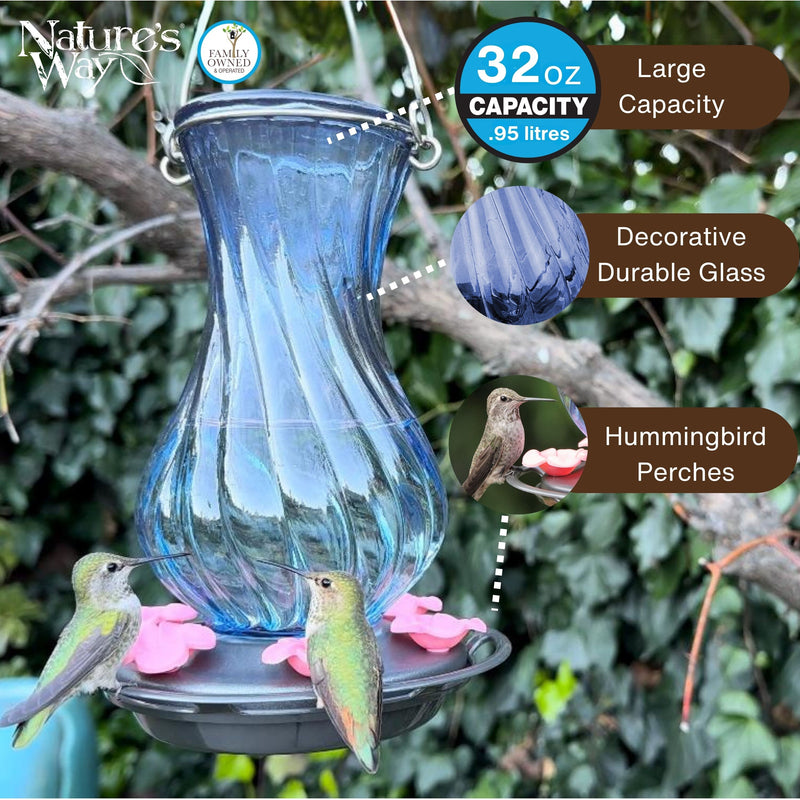 Load image into Gallery viewer, Perfect Pitcher Antique Glass Gravity Hummingbird Feeder