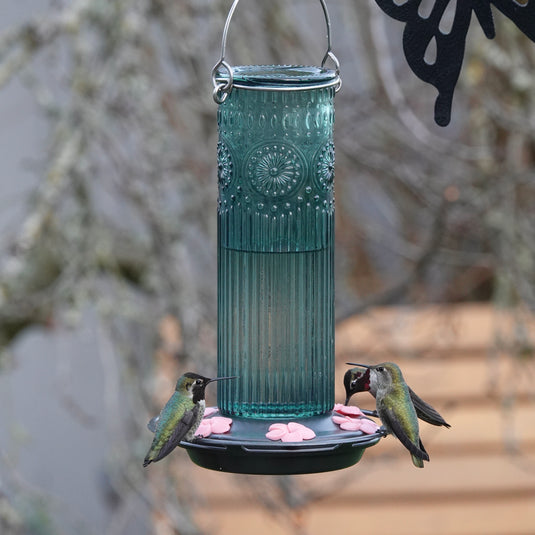 Antique Glass Gravity Hummingbird Feeder (Model