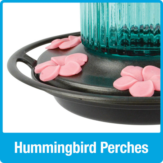 Antique Glass Gravity Hummingbird Feeder