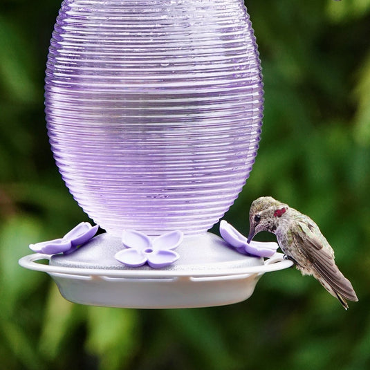 Lilac Dreams Antique Glass Gravity Hummingbird Feeder