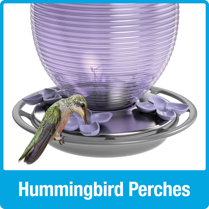 Load image into Gallery viewer, Lilac Dreams Antique Glass Gravity Hummingbird Feeder