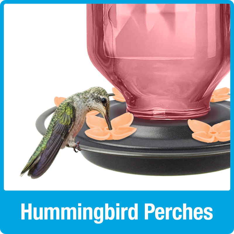 Load image into Gallery viewer, Rosewood Column Antique Glass Gravity Hummingbird Feeder with Ant Moat
