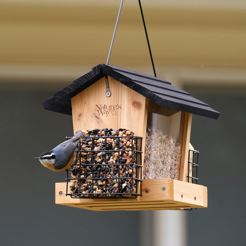 Load image into Gallery viewer, 3 QT Hopper Feeder w/ 2 Suet Cages (Model# CWF28)
