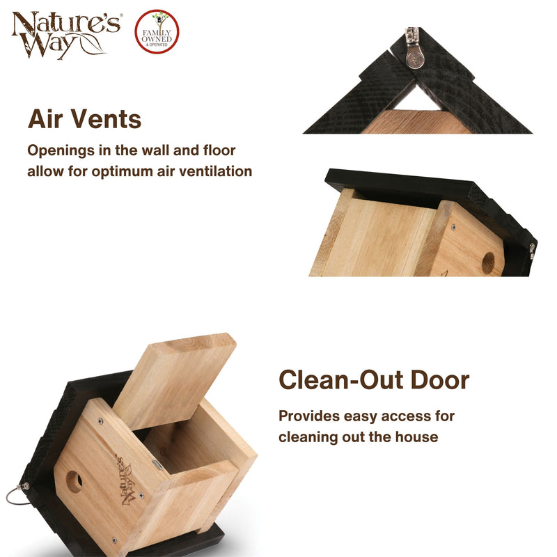 Load image into Gallery viewer, Traditional Cedar Wren House with Clean-Out Door