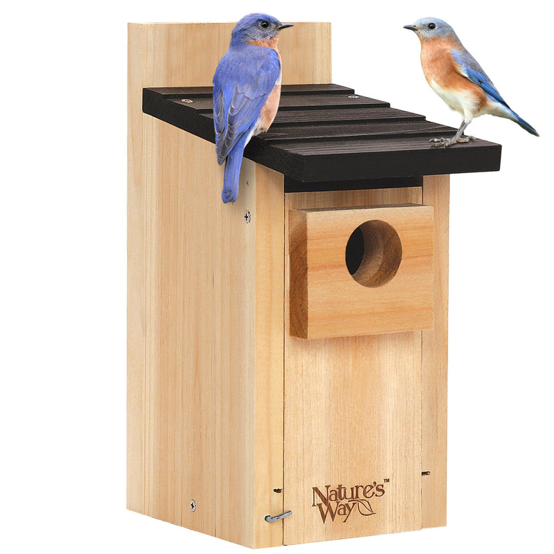 Load image into Gallery viewer, Cedar Bluebird House with Clean-out Door and Predator Guard