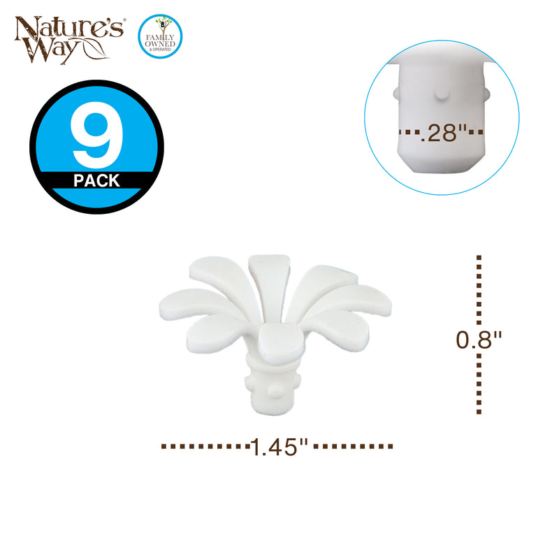 Load image into Gallery viewer, White Daisy Hummingbird Feeder Replacement Flowers w/ Cleaning Brush - 9 ct