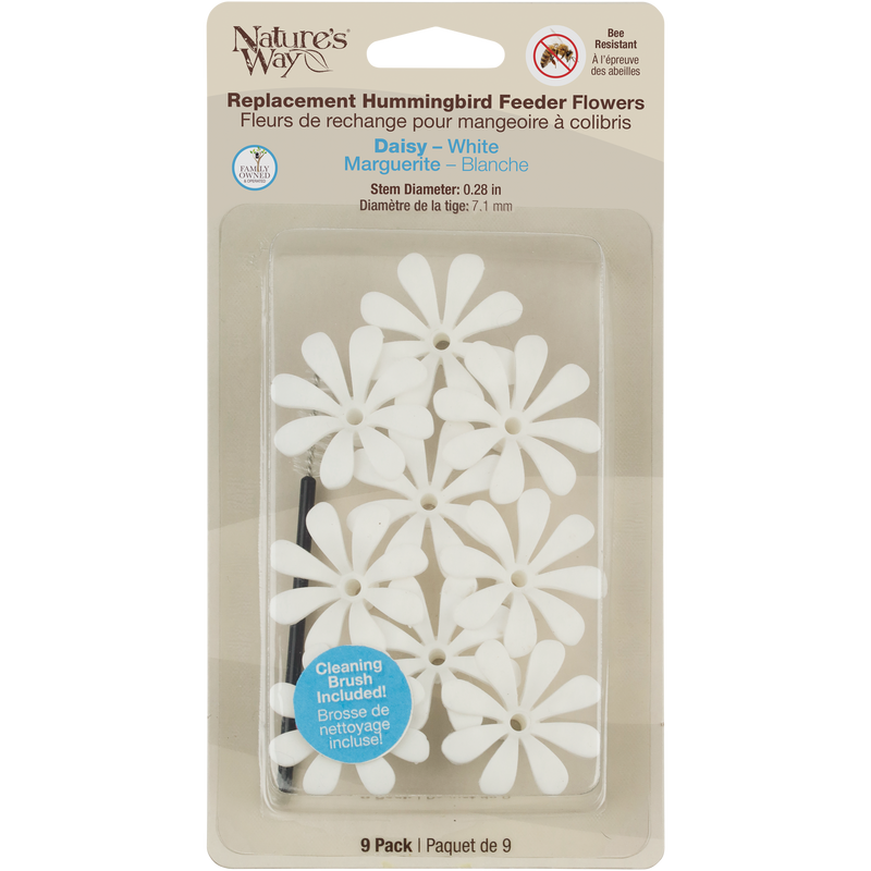 Load image into Gallery viewer, Hummingbird Feeder Replacement Flowers w/ Cleaning Brush - Daisy, White, 9