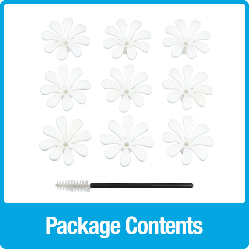 Load image into Gallery viewer, Hummingbird Feeder Replacement Flowers w/ Cleaning Brush - Daisy, White, 9