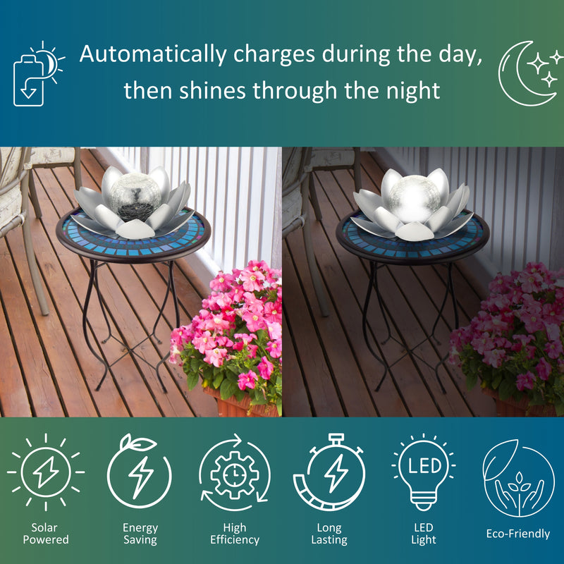 Load image into Gallery viewer, Lotus Flower Solar LED Garden Light - Silver