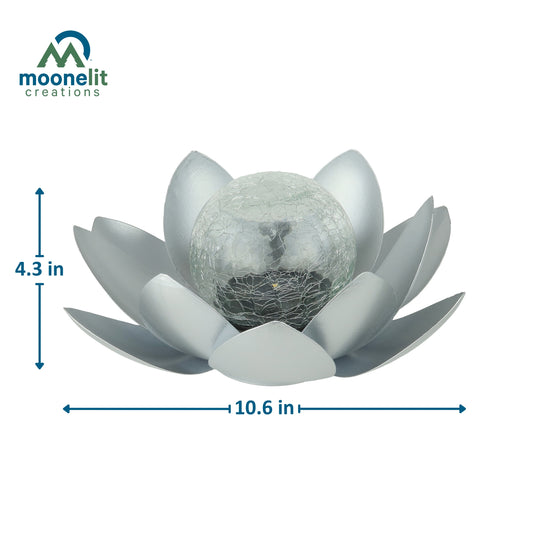 Lotus Flower Solar LED Garden Light - Silver