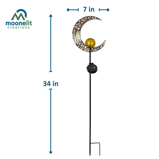 Solar LED Crescent Moon Garden Light
