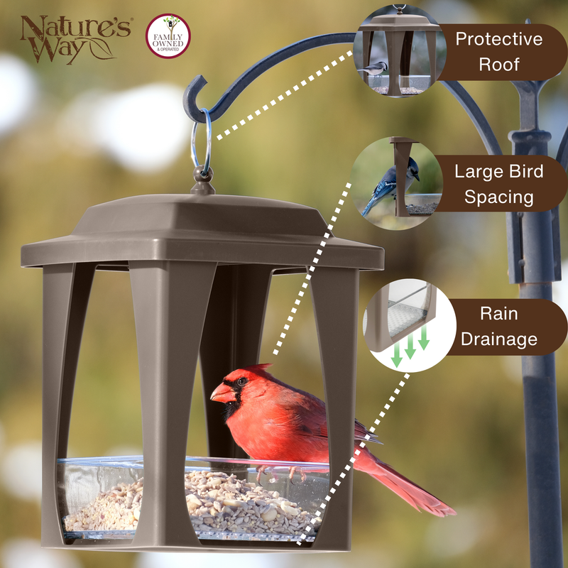 Load image into Gallery viewer, Dine-in Hanging Plastic Fly Through Bird Feeder - Tan