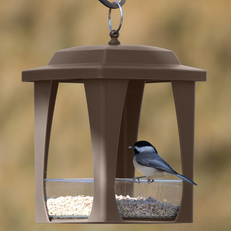 Load image into Gallery viewer, Dine-in Hanging Plastic Fly Through Bird Feeder - Tan