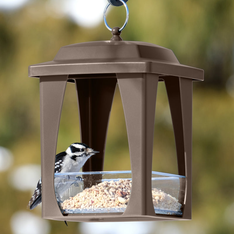 Load image into Gallery viewer, Dine-in Hanging Plastic Fly Through Bird Feeder - Tan