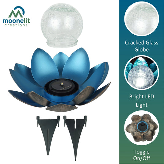 Lotus Flower Solar LED Garden Light - Blue