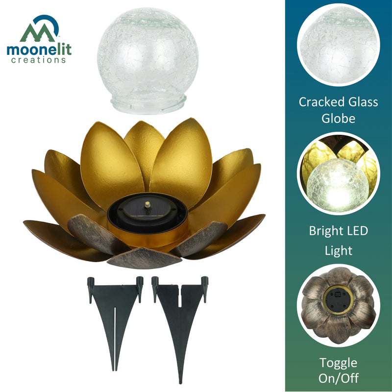 Load image into Gallery viewer, Lotus Flower Solar LED Garden Light - Gold