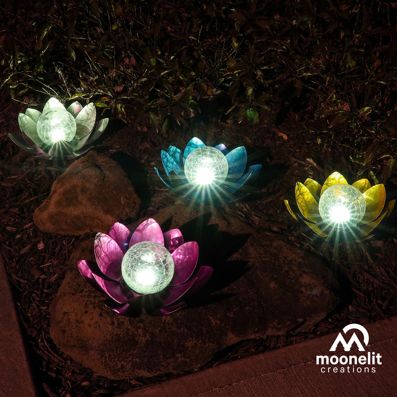 Load image into Gallery viewer, Lotus Flower Solar LED Garden Light - Silver
