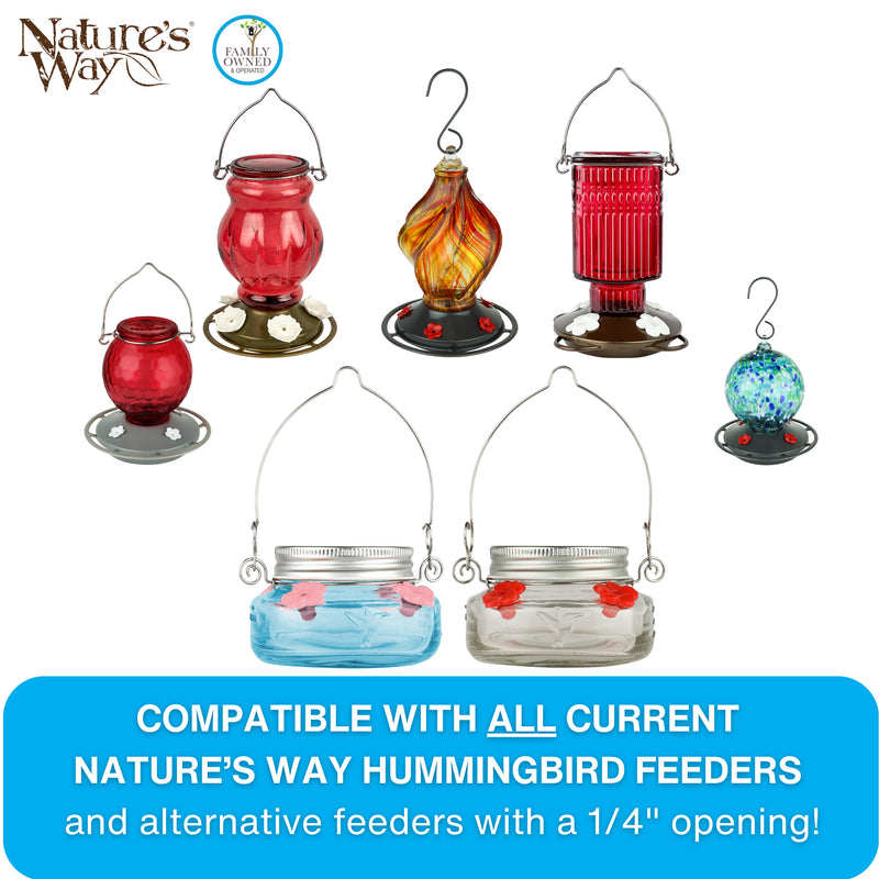 Load image into Gallery viewer, Red Impatiens Hummingbird Feeder Replacement Flowers w/ Cleaning Brush, 16 ct