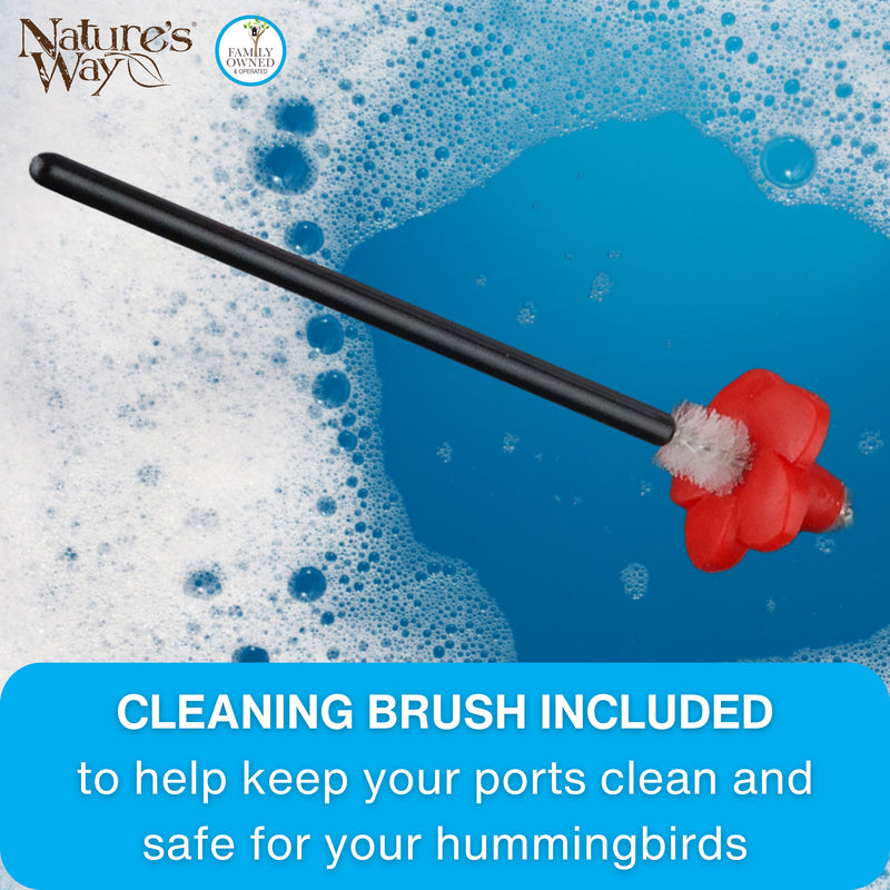 Load image into Gallery viewer, Red Impatiens Hummingbird Feeder Replacement Flowers w/ Cleaning Brush, 16 ct