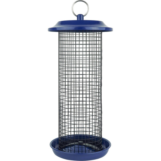 Cobalt Metal Mesh Mixed Seed and Peanut Bird Feeder
