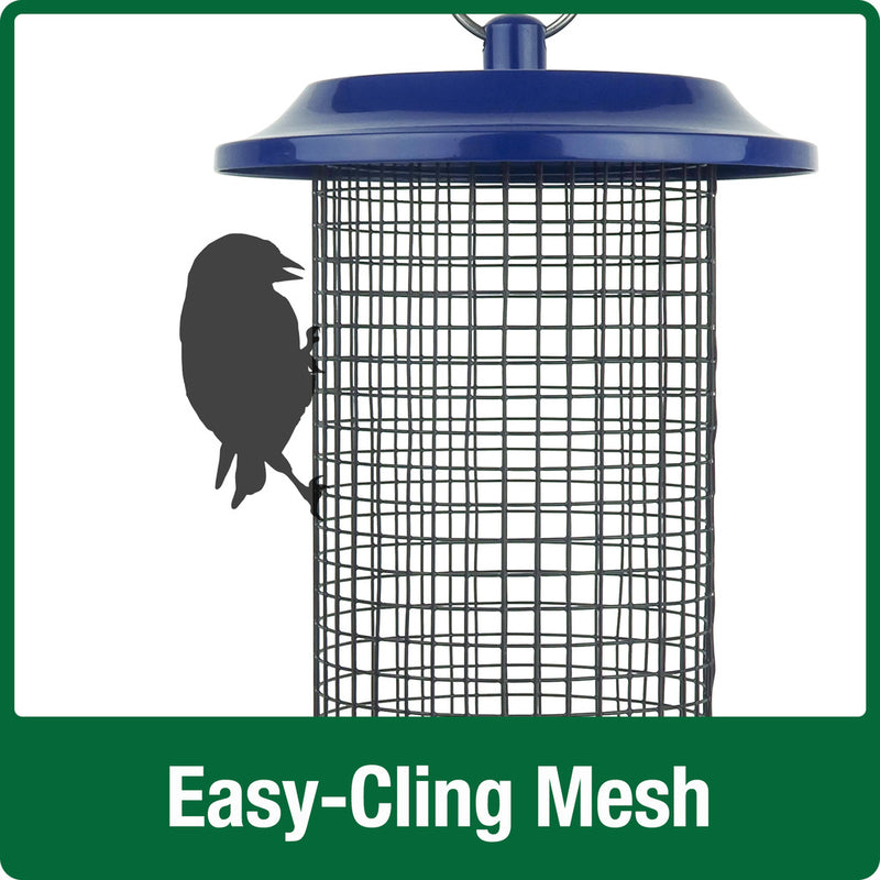 Load image into Gallery viewer, Cobalt Metal Mesh Mixed Seed and Peanut Bird Feeder