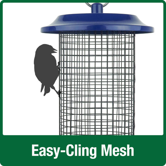 Cobalt Metal Mesh Mixed Seed and Peanut Bird Feeder