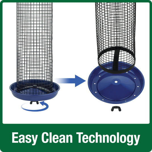 Cobalt Metal Mesh Mixed Seed and Peanut Bird Feeder