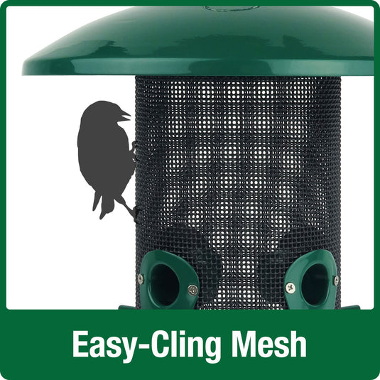 Perch If You Please Verdigris Metal Mesh Mixed Seed Bird Feeder