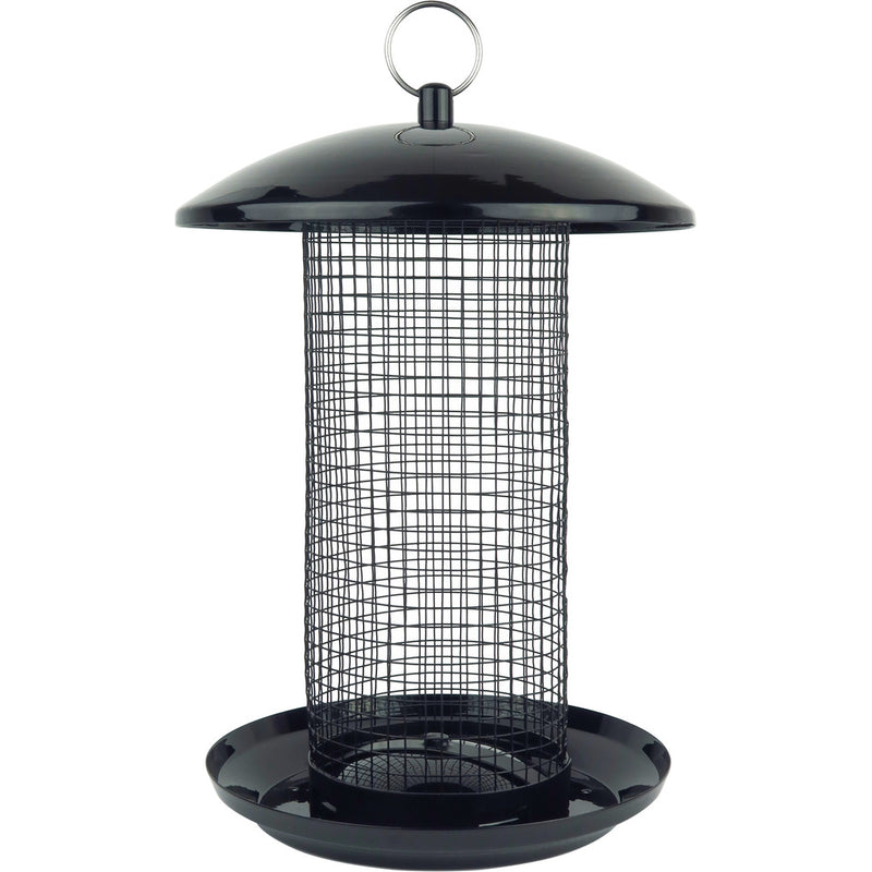 Load image into Gallery viewer, Midnight Metal Mesh Mixed Seed and Peanut Bird Feeder