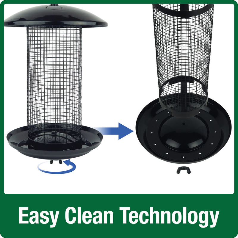 Load image into Gallery viewer, Midnight Metal Mesh Mixed Seed and Peanut Bird Feeder