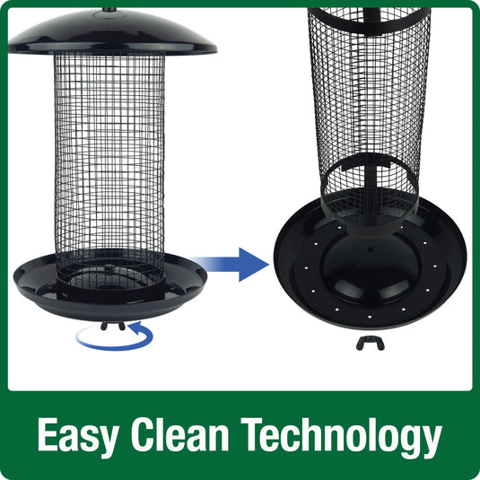 Midnight Metal Mesh Mixed Seed and Peanut Bird Feeder