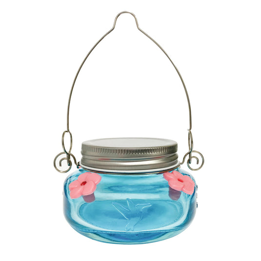 Mason Jar Hummingbird Feeder - Antique Teal