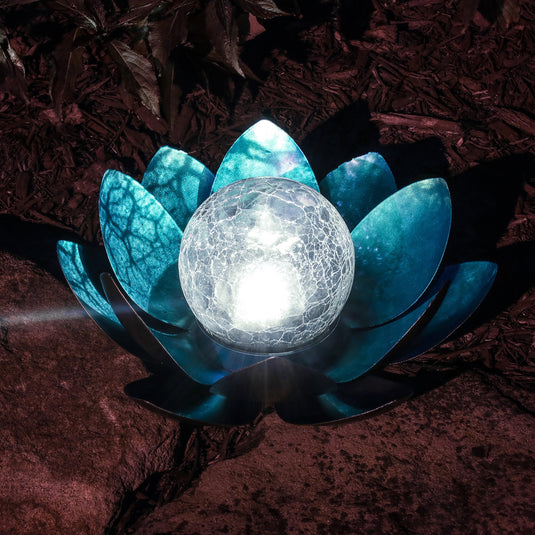 Lotus Flower Solar LED Garden Light - Blue