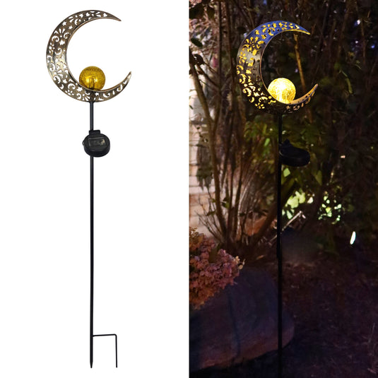 Solar LED Crescent Moon Garden Light