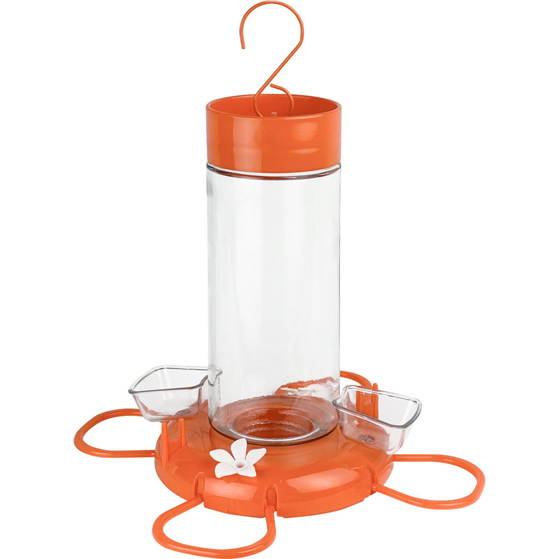 Load image into Gallery viewer, Orange Blossom Glass Oriole Feeder w/ Jelly Attachments