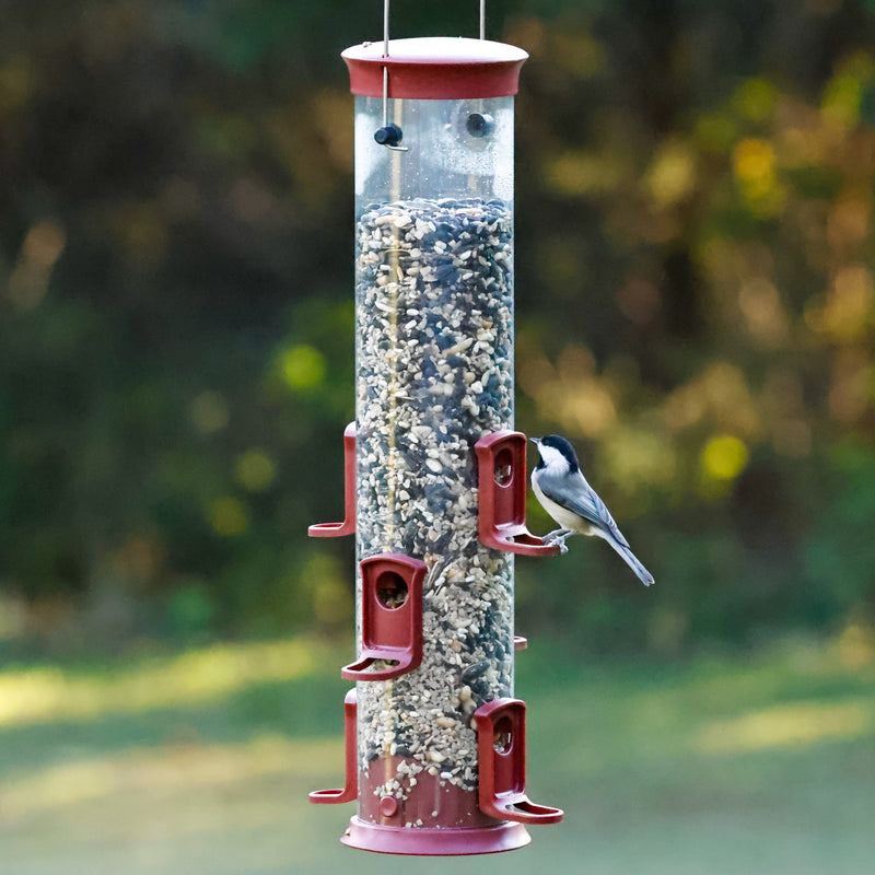 Load image into Gallery viewer, Large Plastic Tube Bird Feeder - Red