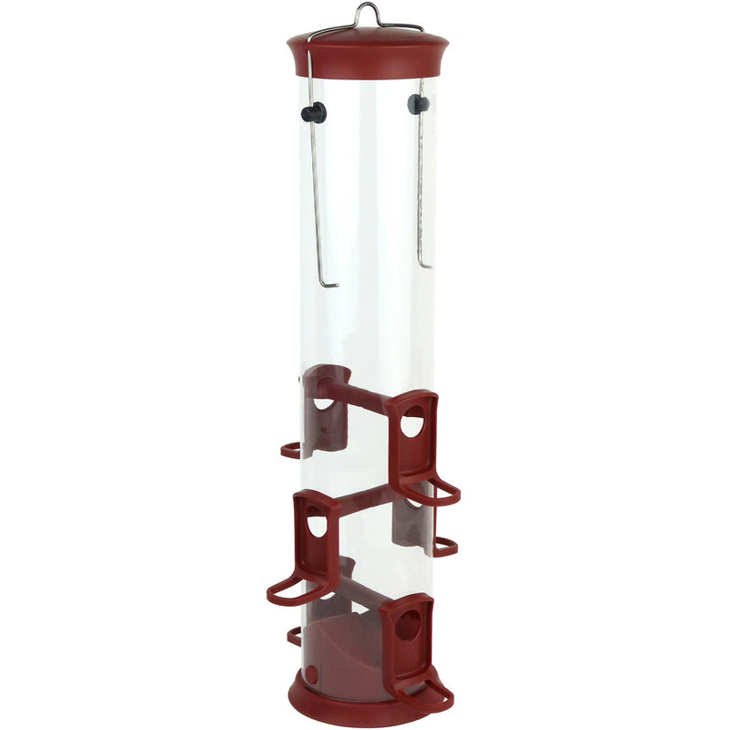 Load image into Gallery viewer, Large Plastic Tube Bird Feeder - Red