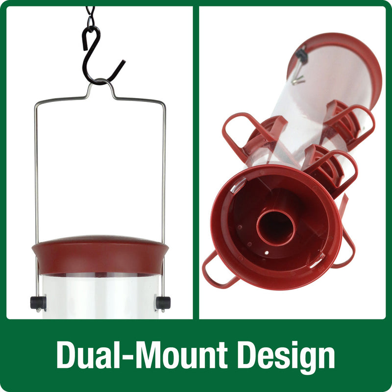 Load image into Gallery viewer, Large Plastic Tube Bird Feeder - Red