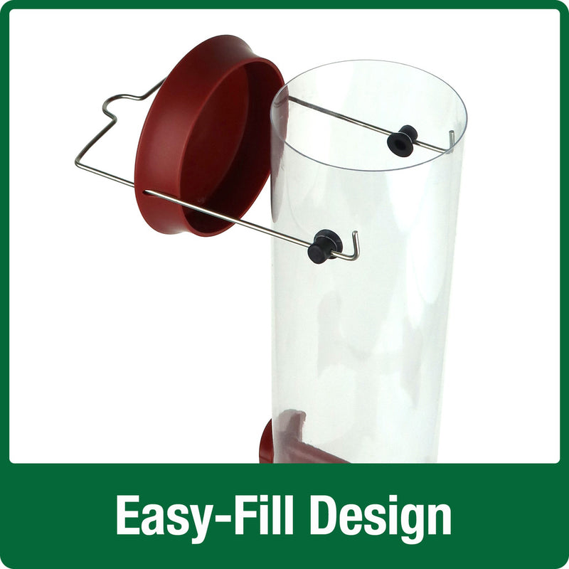 Load image into Gallery viewer, Large Plastic Tube Bird Feeder - Red