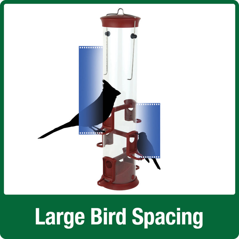 Load image into Gallery viewer, Large Plastic Tube Bird Feeder - Red