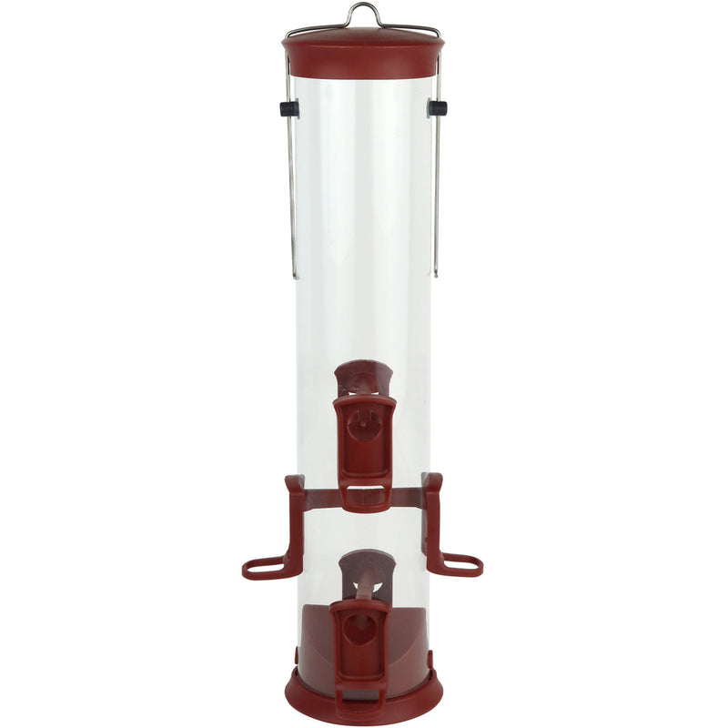 Load image into Gallery viewer, Large Plastic Tube Bird Feeder - Red
