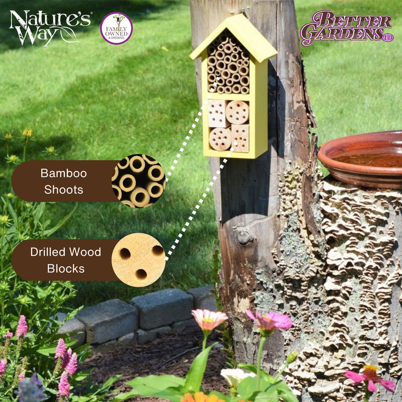 Load image into Gallery viewer, Better Gardens Dual-Chamber Beneficial Insect House - Yellow