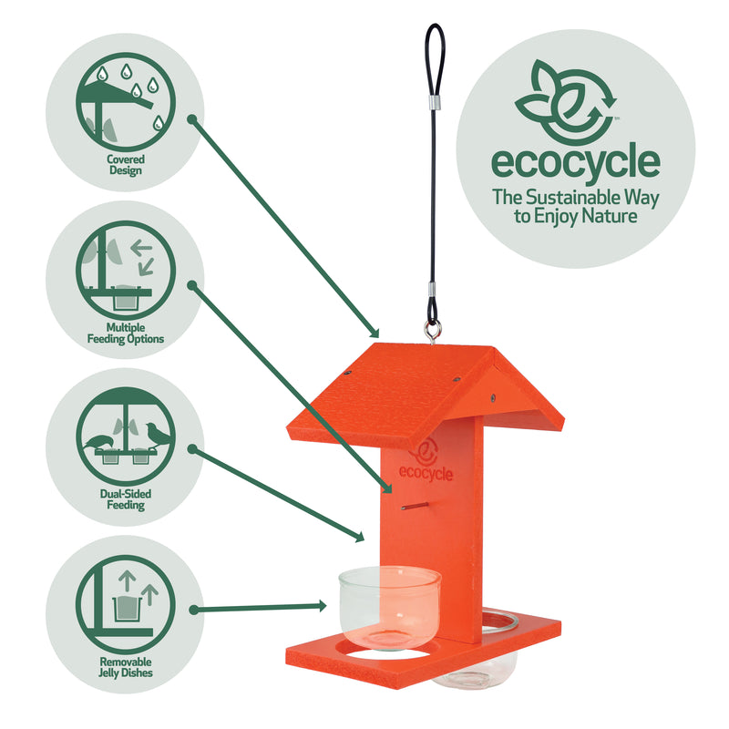 Load image into Gallery viewer, Citrus Sampler Recycled Plastic Orange and Jelly Oriole Bird Feeder