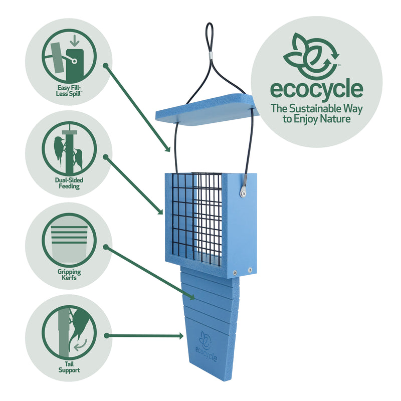 Load image into Gallery viewer, Suet Station Recycled Plastic Tail-prop Bird Feeder